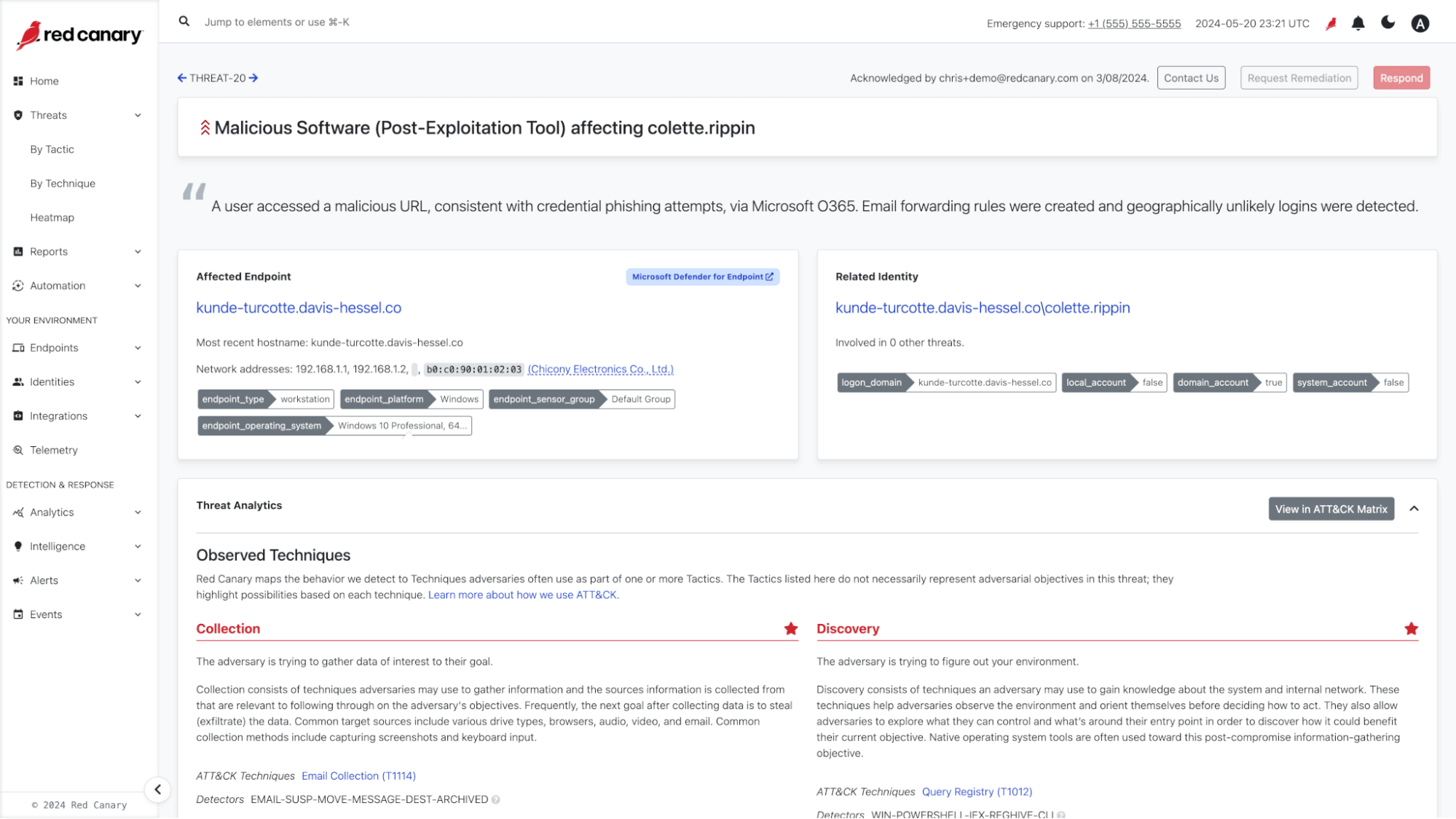 MDR investigation using Red Canary's Security Data Lake